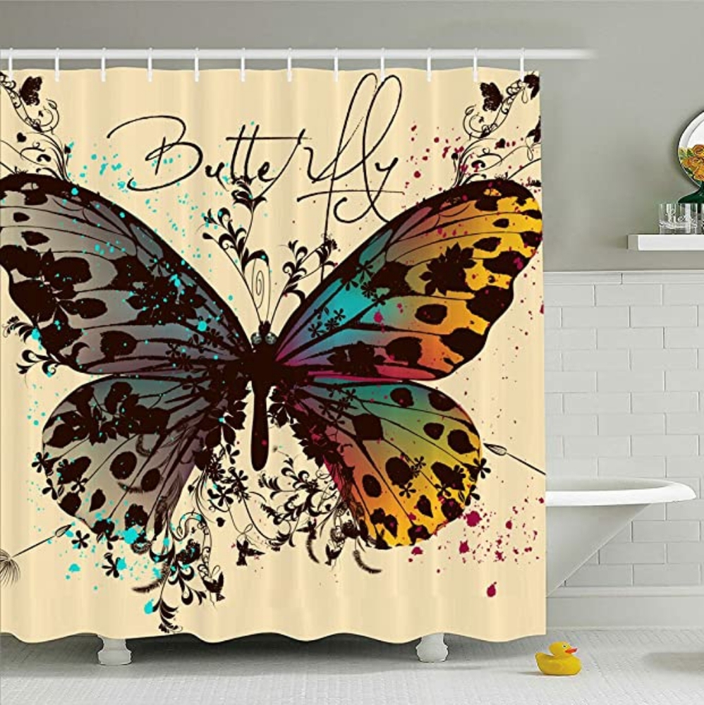 Butterflies Shower Curtains,Polyester Fabric - Picture 1 of 1